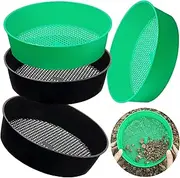 4 Pack Rock Garden Sieve Soil Sifter, Round Plastic Gardening Soil Sifting Pan Sand Sifter Set, Sifting Tray for Small Gravel