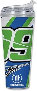 Rico Industries NASCAR Racing Daniel Suarez 24oz Acrylic Tumbler with Hinged Lid, Officially Licensed Double Wall Tumbler with Straw