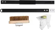 Pizza Stone Cleaning Brush - Oven Scraper Tool, Grime Remover | Heavy Duty Pizza Grill Scrubber, Long Handle Accessory for Deep Clean Stains, Burnt Crust, Food Debris, Baking Stone Care Gear