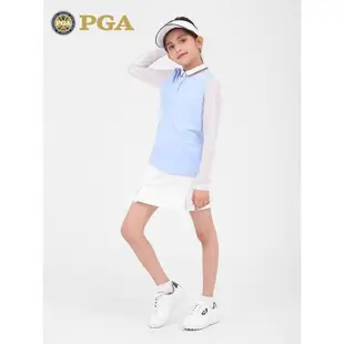 美國PGA兒童高爾夫防曬衣女童裝冰絲長袖衣服青少年夏季上衣服裝