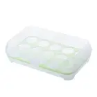 15 Grid Compartment Storage Egg Rack Transparent Fridge Organizer (Green)