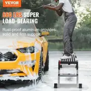 Folding Work Platform 660 lbs Load Capacity Aluminum Drywall Stool Ladder Heavy Duty Work Bench w/ Non-Slip Feet Ideal for Washing Vehicles Cleaning
