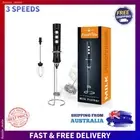 FoodVille MF02 Rechargeable Milk Frother Handheld 3-Speed Stainless Whisk