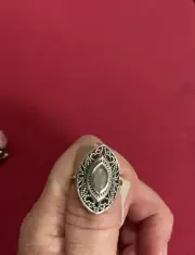 SUNDANCE Catalog Sterling Silver Rose Quartz Ring Sz 7