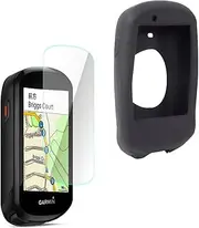 Chooee Silicone Protective Case Compatible with Garmin Edge 830 Bicycle GPS Case + 1 Piece Tempered Glass Film