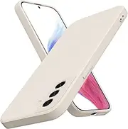 [CMYFUTNG] for Samsung Galaxy S21 FE Case,[Silky Touch Premium Liquid Silicone][Camera Protection] [Soft Anti-Scratch Microfiber Lining],Slim Soft Shockproof Phone Case,White 1-sam s21fe-02