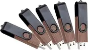 5 Pack USB Memory Stick 32GB USB 3.0 Flash Drive USB Stick Wooden and Swivel Design USB Drive 3.0 Memory Sticks USB Sticks Pen Drive Zip Stick for Computer, Tablet, TV, Car