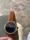 Fossil Women’s Eevie Three-Hand Date Small Dial Blue Brown Leather Watch BQ3803