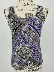Chico's Travelers 0 Women's Size Small Contemporary Tank Top Mixed Multi Print