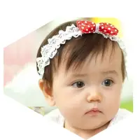 在飛比找蝦皮購物優惠-【現貨】韓國寶寶點點紅髮帶