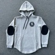 NWT Barstool Sports Hoodie Mens SZ Small Black Quilted Elbow Patches Pullover