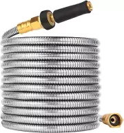 100 FT Expandable Garden Hose - 304 Stainless Steel Heavy Duty Flexible