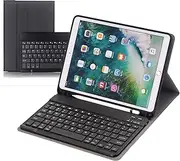 Detachable Bluetooth Keyboard Leather Case for Apple iPad Air 3 2019, Pro 10.5 (Black)