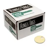 Lucky Line 26010 1" Solid Brass Key Tag with 1 Hole 100 Per Display Box
