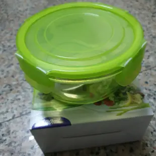 SL台製現貨 密扣式玻璃保鮮盒(圓)700ml圓形餐盒/便當盒/沙拉碗