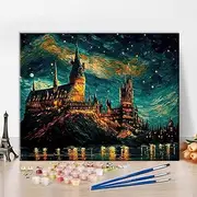 TUMOVO Castle Paint by Numbers, Abstraction DIY Paint by Numbers for Adults, Colorful Acrylic Paint by Numbers with Brushes and Pigment for Home Wall Decoration, 16x20 Inch
