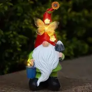 Garden Statues Decor, Solar Waterproof Large Gnome with LED Lights Funny Gnomes
