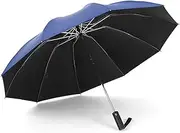 [Z ONE] Inverted Umbrella, Windproof Umbrella,10Ribs Automatic Umbrella Teflon Coating Reverse Umbrella Portable Rain&Sun Travel Umbrella for Men/Women (Blue)