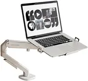 Monitor Desk Laptop Mount, Laptop Arm Mount for Desk Holds 4.4-19.8lbs, Adjustable Laptop Desk Mount with Tray and Clamp/Grommet Base for 12"-18" Laptop Monitor Stand