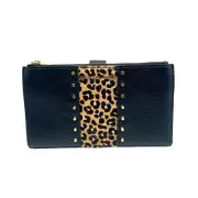 Michael Kors Black Leather Jet Set Double Zip Wristlet