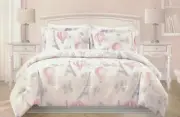 2-pc ❤ SPRINGTIME in PARIS ❤ Twin Comforter Eiffel Hot Air Balloons Hearts