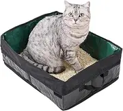 Travel Litter Box for Cats | Small Cat Litter Box,Leakproof Low Entry Carrier Odor Control Tray Portable for Travel Car Kittens Indoor Corner Placement