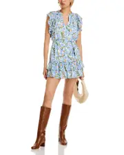 Aqua Floral Ruffle Mini Dress - Exclusive