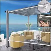 Waterproof Clear PVC Vinyl Transparent Roller Blinds Insulated Outdoor Roll Up Blinds for Bedroom and Bathroom, Dustproof Rainproof 4ft Wide x 1ft Height
