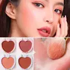 Monochrome Heart-shaped Powder Blusher Peach Pink Matte Blush Lasting Natural