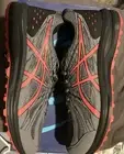 Men’s Asics Frequent Trail Carbon / Red Alert Shoe Size 10 Extra Wide 4E