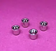 Vintage 50's Style Bass Guitar Body String Ferrules Bushings (4) - Nickel