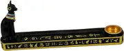 HAWILLOSCH Egyptian Cat God Incense Stick Burner Decorative Holder Tray for Home Decor Vintage Incense Stand for Teahouse and Family Use Rustic Censer Adorn with Elegant Design