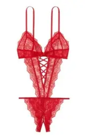 VS strappy crotchless teddy brand NEW SIZE XL red