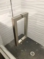 6" SQUARE DOUBLE SIDED SHOWER DOOR HANDLE BRUSHED NICKEL