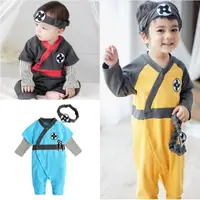 在飛比找momo購物網優惠-【Baby 童衣】日本忍者造型連身衣贈頭帶 92033(共3