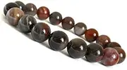 AAA++ Rare Quality Petrified Wood Bracelet, Petrified Wood Agate, Calming, Healing Crystal Bracelet, Beaded Gemstone Stretch Bracelet Petrified Wood Jewelry 10mm Code- WAR882, Gemstone Metal Stone