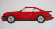 Red Sports Car PORSCHE Hand-painted Needlepoint Canvas BEAU GESTE 8.5 x 14"