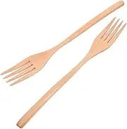 MUSISALY 2pcs Wooden Salad Mixing Forks Cooking Utensils for Stirring Pasta Fruit and Salads Natural Wood Dinner Forks for Home and Professional Use