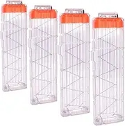 OIMIO Soft Bullet Clips 18-Darts Quick Reload Clips Magazine Clips for Nerf Toy Dart Gun 4pcs (Transparent White)