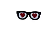Embroidery patch sew badge iron on glue transfer glasses ref1