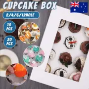 Cupcake Box Cases 2/4/6/12 holes Clear Window Cupcake Display Boxes Muffin Cup
