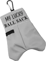 BLUPARK Funny Golf Ball Pouch My Lucky Ball Sack Golf Ball Storage Bag for Uncle Dad Grandpa