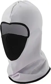 X AUTOHAUX All Inclusive Face Mask Polyester Honeycomb Face Cover Keep Warm Breathable White 1 Pcs