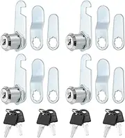 uxcell 3/4" Cam Lock with Keys, 4 Pack Zinc Alloy Keyed Different Cabinet Cam Lock Set RV Storage Lock for File Drawer Mailbox Toolbox, Silver Tone