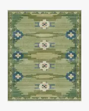 245' x 305' | Machine Washable Runner Rug | Kid & Pet Friendly | Indoor Rug | Annika Green Rug | Ruggable