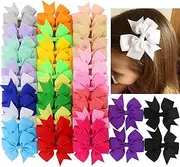 40Piece Boutique Grosgrain Ribbon Pinwheel Hair Bows Alligator Clips For Girls Babies Toddlers Teens Gifts In Pairs