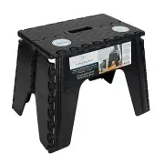 Mainstays Plastic Folding Single Step Stool 12 inch - Black - Dimensions: 13.7 x