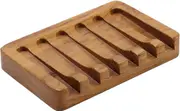 Soap Dish for Shower, Teak Wood Bathroom Soap Holder for Soap Bar, Self Draining Soap Container-2pcs