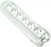 White 6 Schuko Sockets 1.5 m Cable with Lock and Child Protection 16 Amp Without Switch