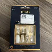 Kiss Majestic Nails Long #85514 High-end prestigious mani 30 reusable nails